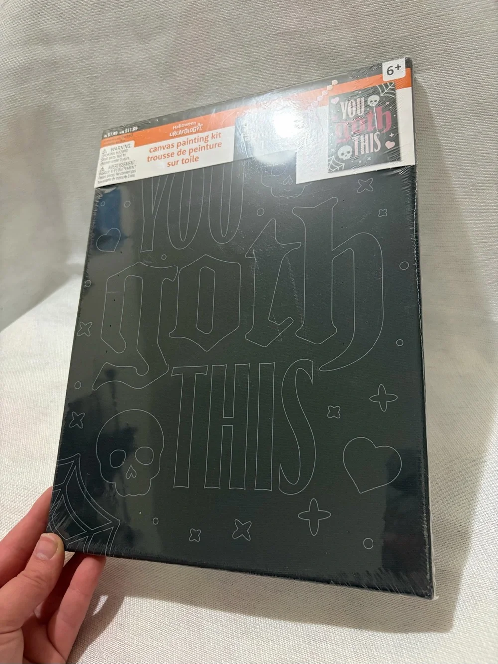 Halloween “You Goth This” Canvas Painting Kit Skull DIY Craft New Sealed